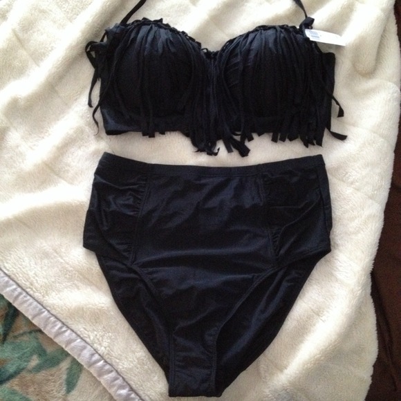 Plus size black high waist bathing suit pls read!!