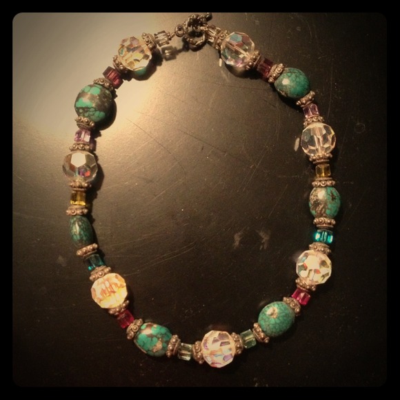Hand-made crystal and stone necklace