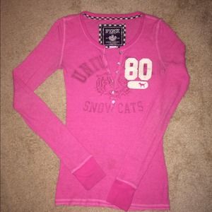 Victoria Secret Pink v-neck thin thermal top