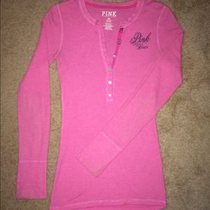 Victoria Secret Pink v-neck thin thermal top