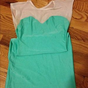 American apparel turquoise spandex party dress