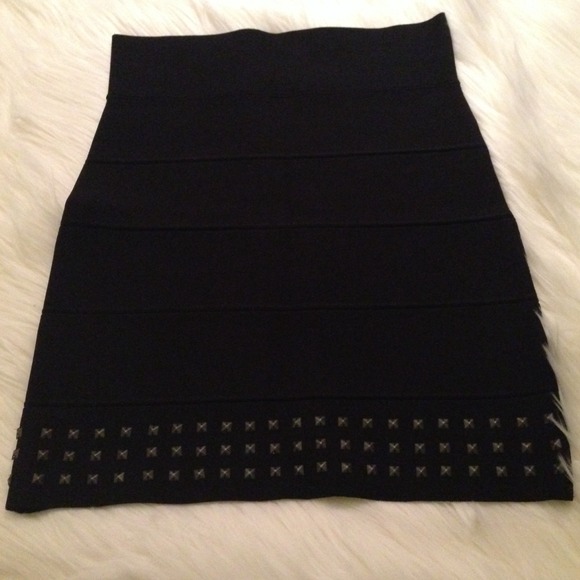 BCBG black  studded  Bandage / Spandex Skirt