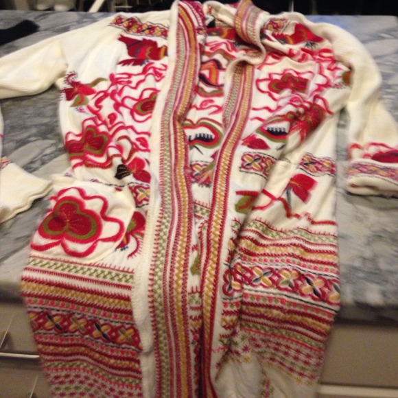 Cotton knot hooded embroidered jacket