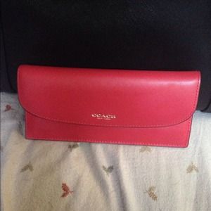 COACH 100% Authentic Red Leather Wallet