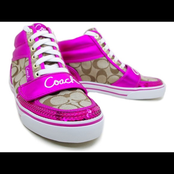 REDUCED-Authentic Coach High-Top Sequin Sneaker