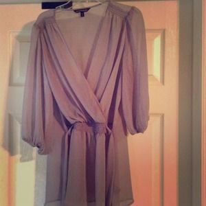 Sheer grey wrap around top
