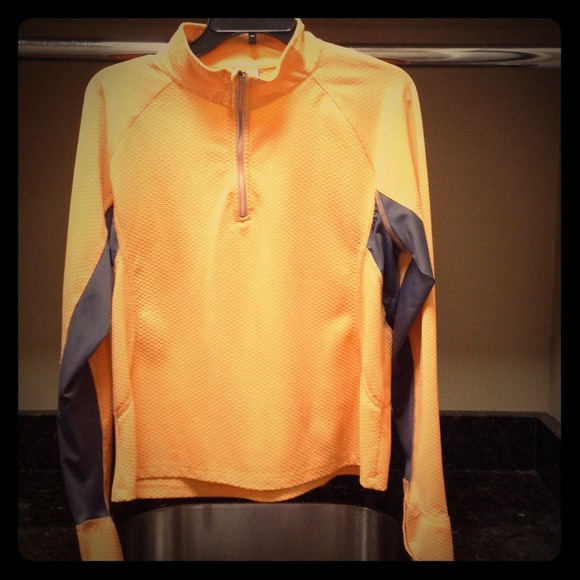 Orange workout pull over