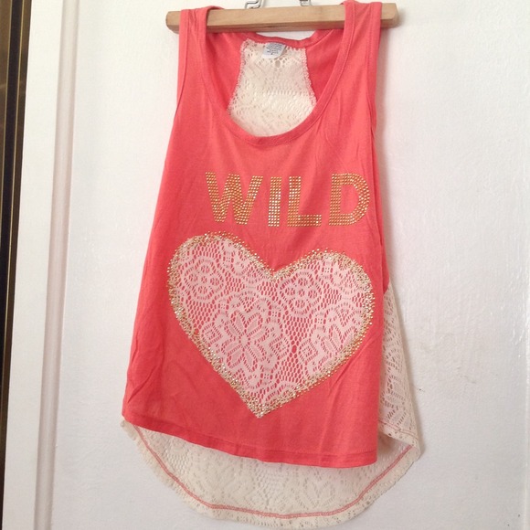 Tops - ✂️BNWT CORAL HI LOW TANK WITH LACE BACK