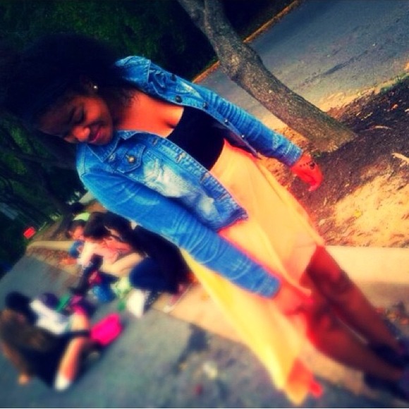Orange high low skirt (neon)