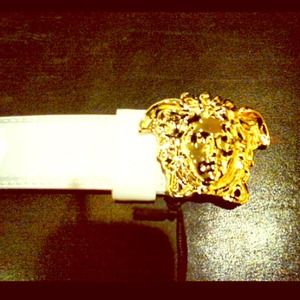 Versace white belt