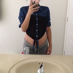 Jean and black tie down