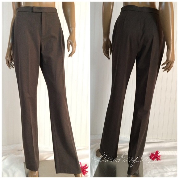 Size 6 NINE WEST Brown Dress Pants 32 Inseam
