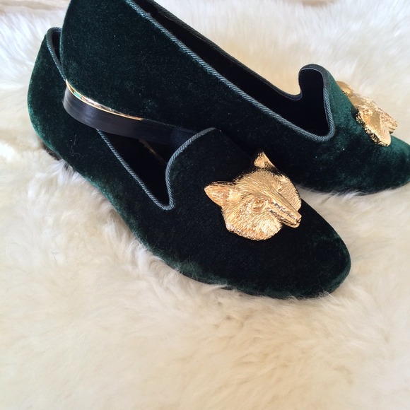 ❌BUNDLED❌ Emerald Velvet Fox Smoking Slippers - Picture 3 of 4