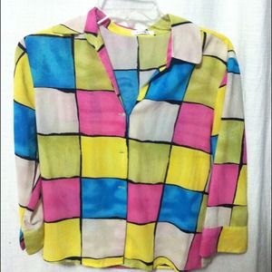 Vintage color block blouse