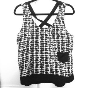 Black and white criss cross back shirt