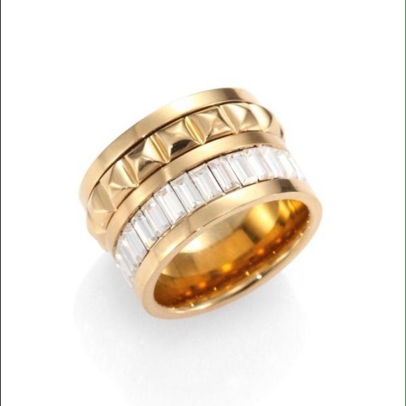 💰MICHAEL KORS💰Gold GLAM Pyramid Baguette Ring 8