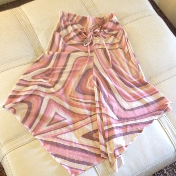 Scarf pink multicolor skirt