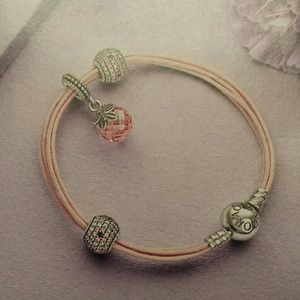 Multi Strand Light Pink Rope Pandora Bracelet