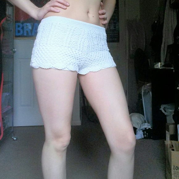 White Crochet Shorts