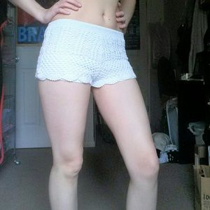 White Crochet Shorts