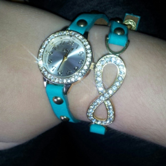 A clock with a bracelet