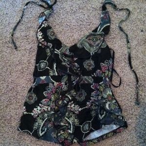 Ruffle brown flower halter from Urban Outfitters