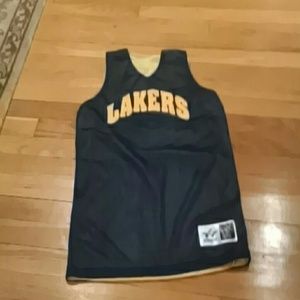 Blue and yellow Lakers shirt