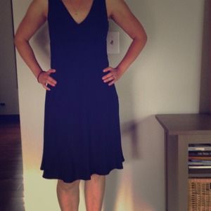 J Crew, Navy dress. Silk.