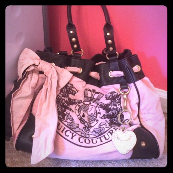 Juicy Couture designer pink velour handbag