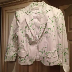 Worthington stretch-sz 10 blazer/top white/green