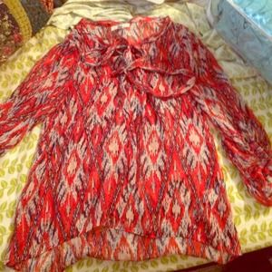 Ya brand orange and blue blouse size small