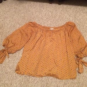 Double zero brand mustard color blouse