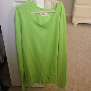cute neon green hollister sweater