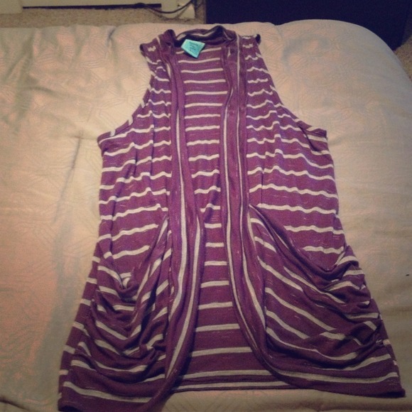 H.i.p. purple and gray striped vest