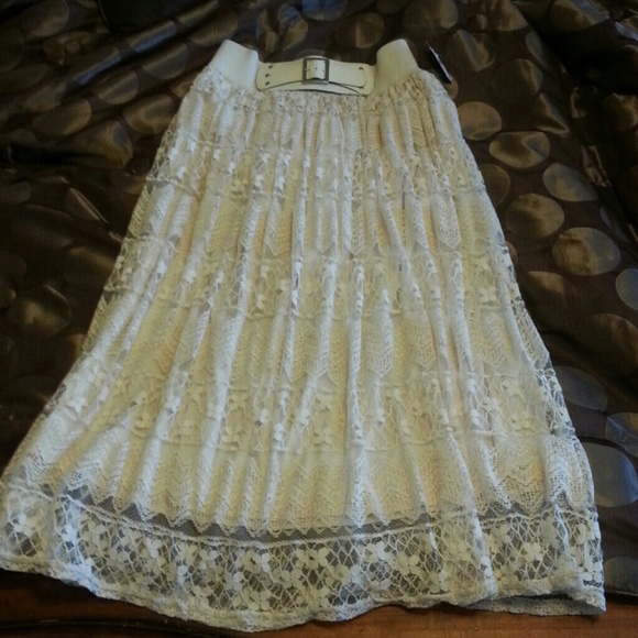 Boho lace long skirt