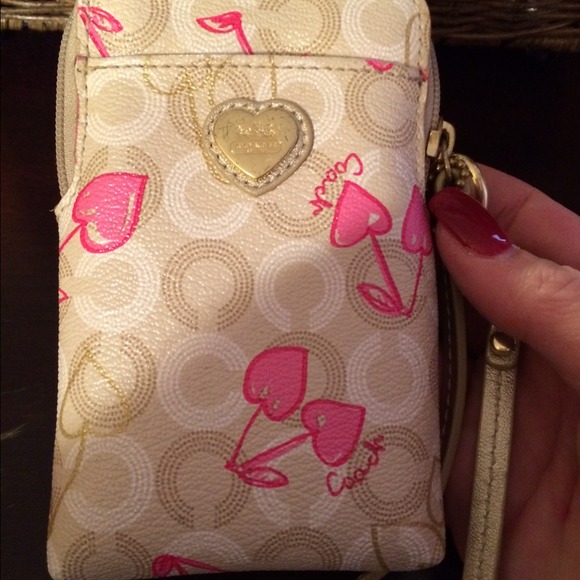 Authentic coach cell phone wallet