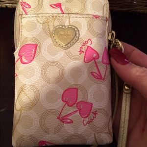 Authentic coach cell phone wallet