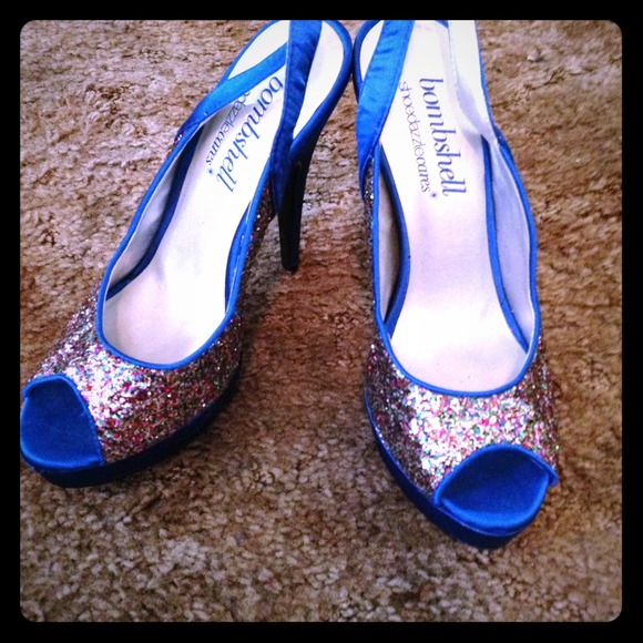 Sparkly blue heels
