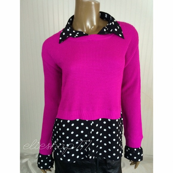Hot Pink Sweater & Top Combination