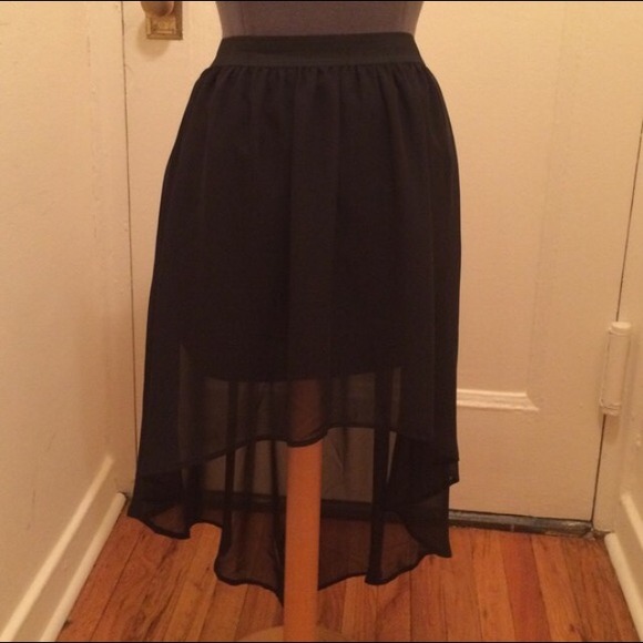 no boundaries Dresses & Skirts - Black chiffon high-low maxi skirt size large