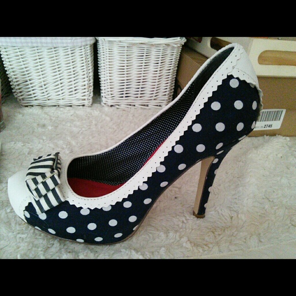 Nautical heels,retro, rockabilly style