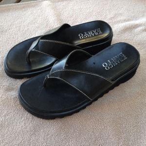Franco Sarto Black leather sandals