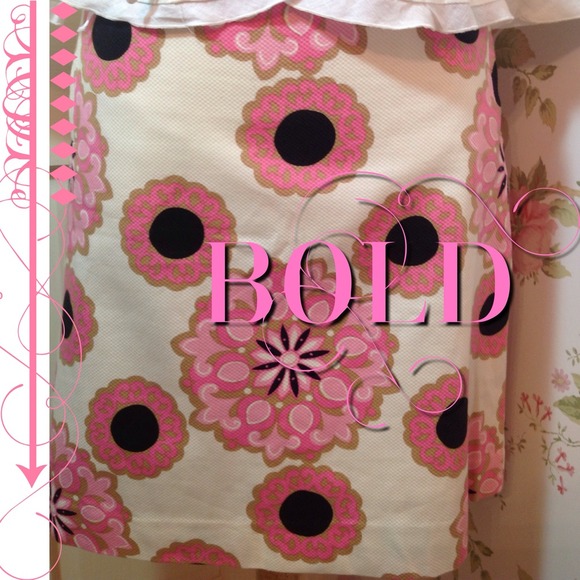 Willi Smith Pique Cotton Medallion Pattern Skirt