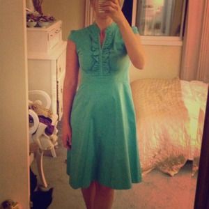 Turquoise cap sleeve dress sz 6