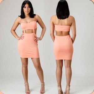 Narcissist peach cutout dress