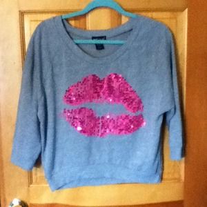 Sequin kiss sweatshirt