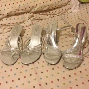 Sparkly silver heels