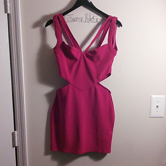 Red Tobi cutout dress