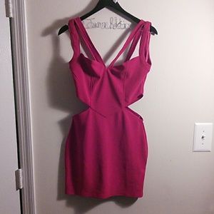 Red Tobi cutout dress
