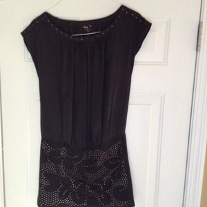 Black Label Chiffon Studded Dress
